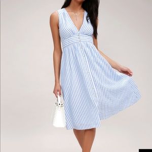 Lulus Blue and White Stripped Dress